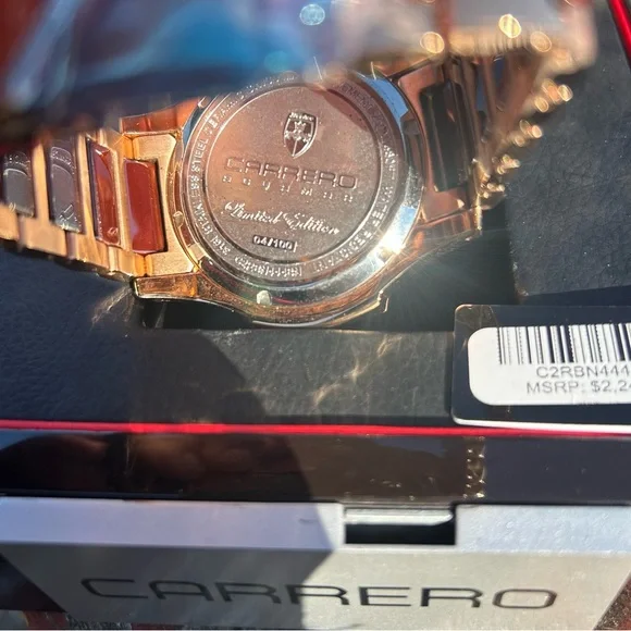 Limited edition (#4/100 made) rose gold Carerra watch. Brand new with tags/box